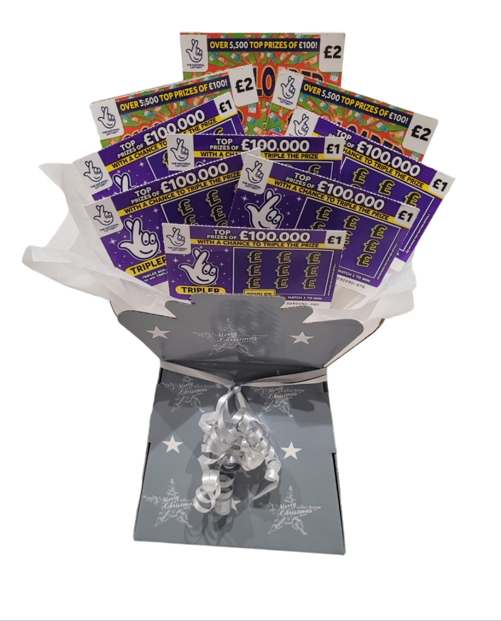 Personalised Full Christmas scratchcard bouquet