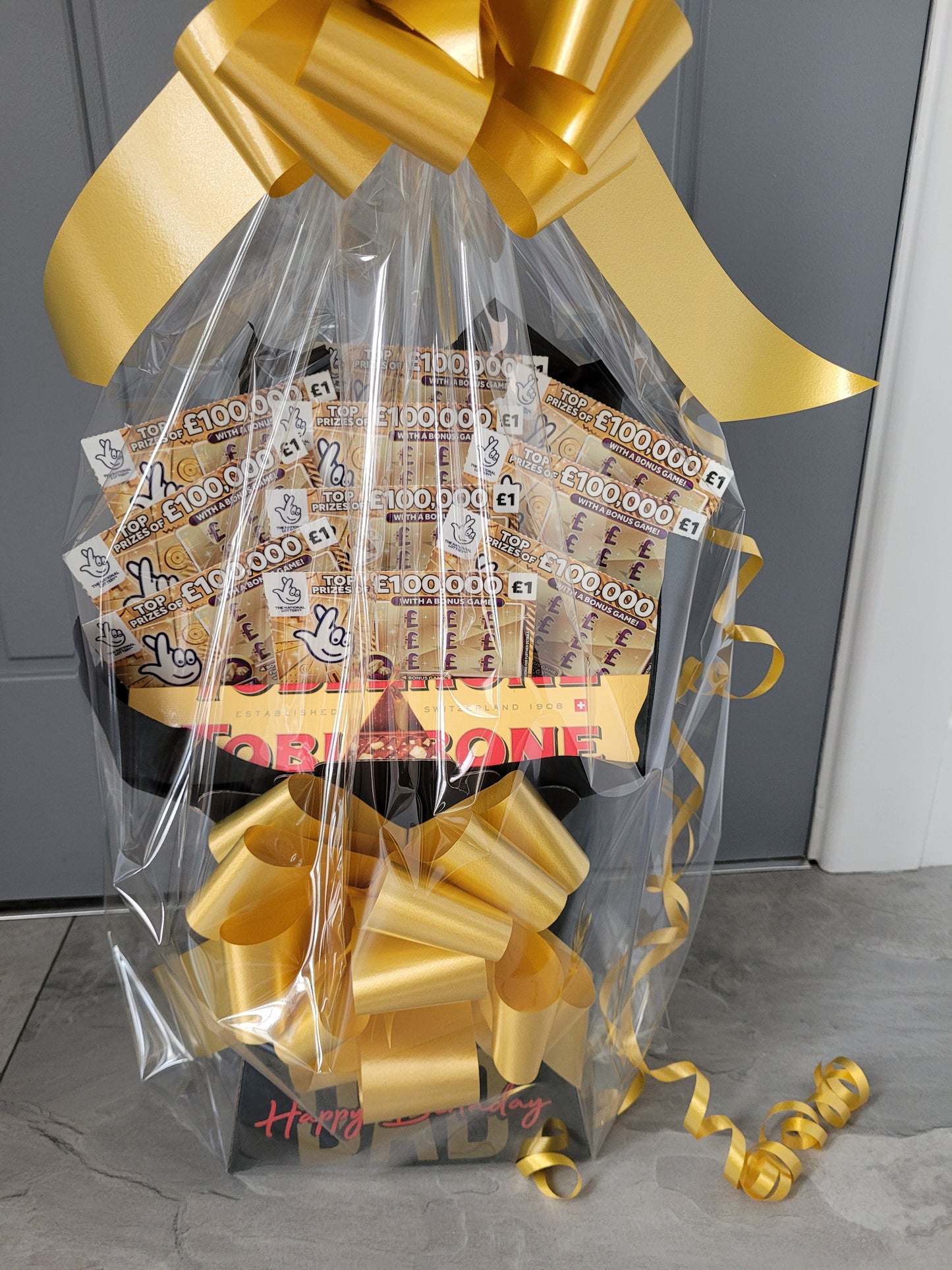 Toblerone chocolate gift bouquet with scratchcards