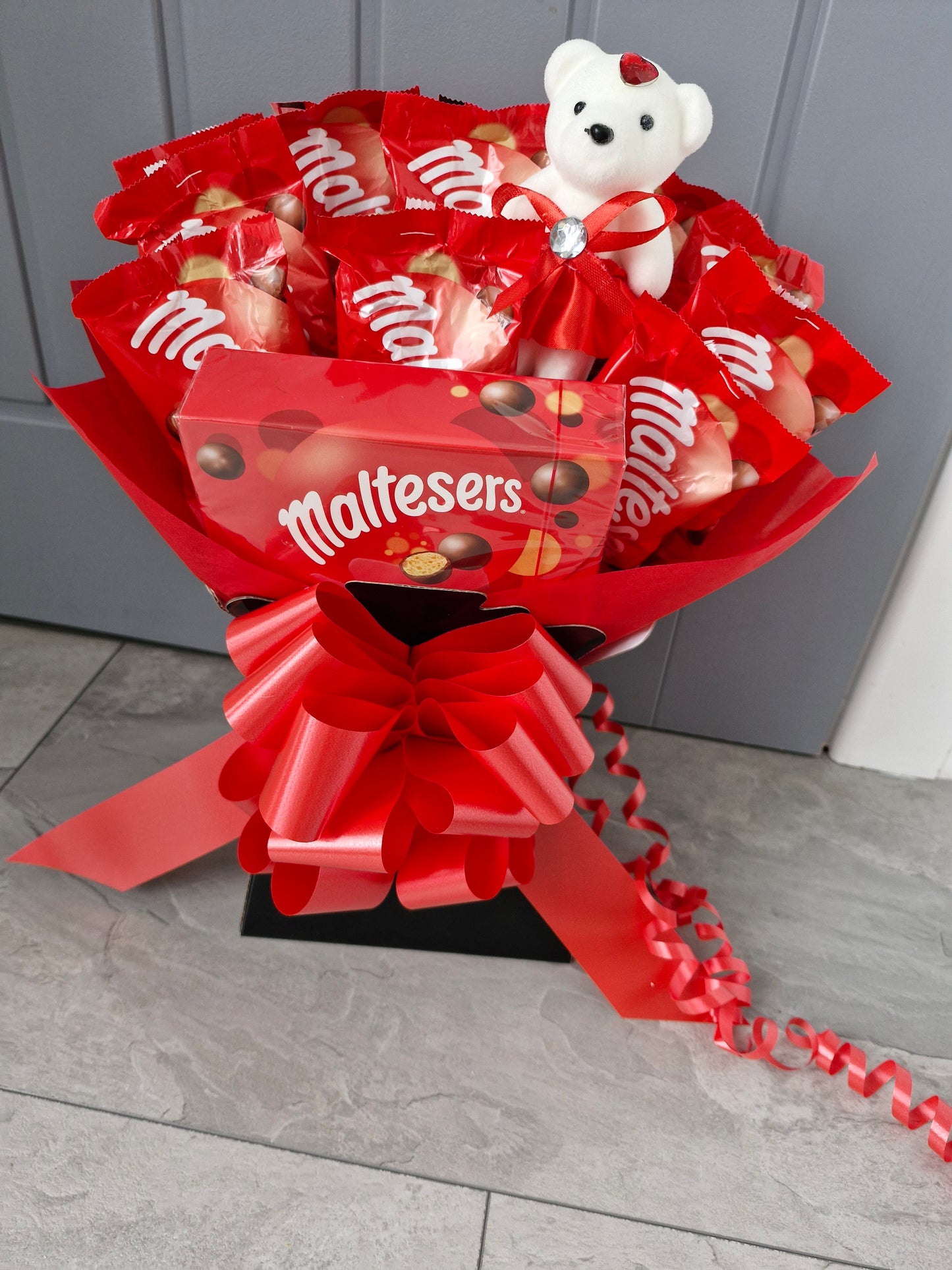 Malteaser chocolate bear bouquet