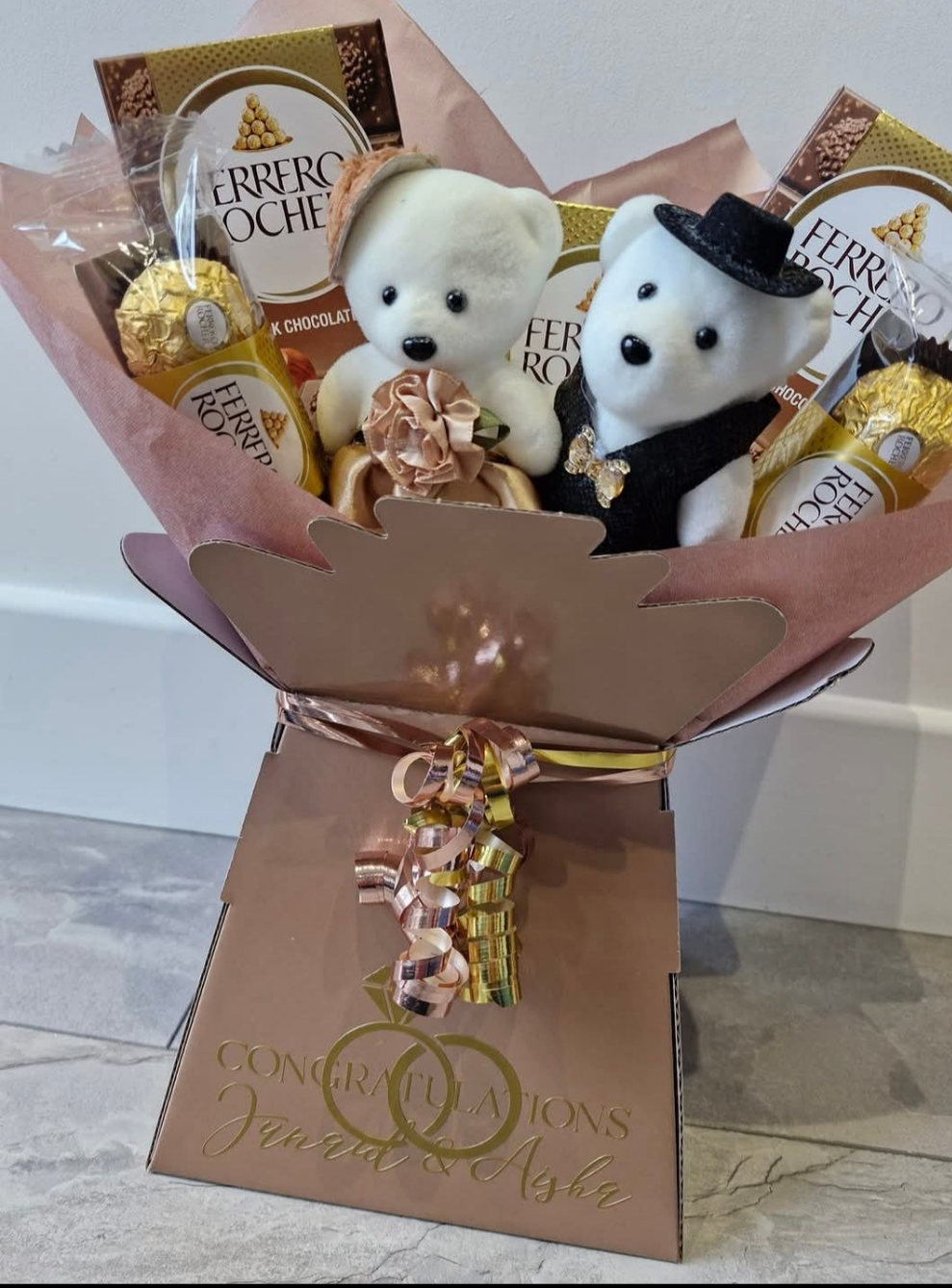 Ferrero rocher novelty bear gift bouquet