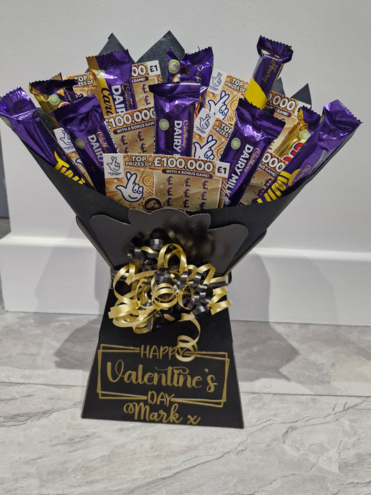 Cadbury chocolate & scratchcard bouquet