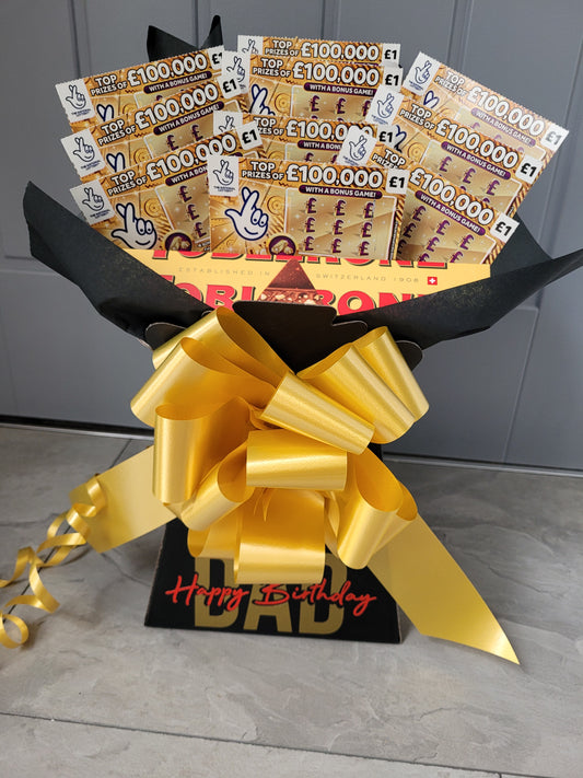 Toblerone chocolate gift bouquet with scratchcards